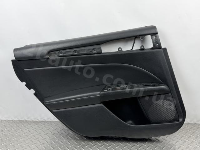 Обшивка дверей картка задня ліва Ford Fusion mk5 13-20 titanium, чорна шкіра з чорною вставкою шкіра