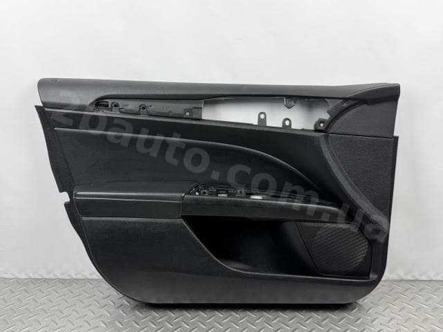 Обшивка дверей картка передня ліва Ford Fusion mk5 13-20 titanium, чорна шкіра з чорною вставкою шкіра